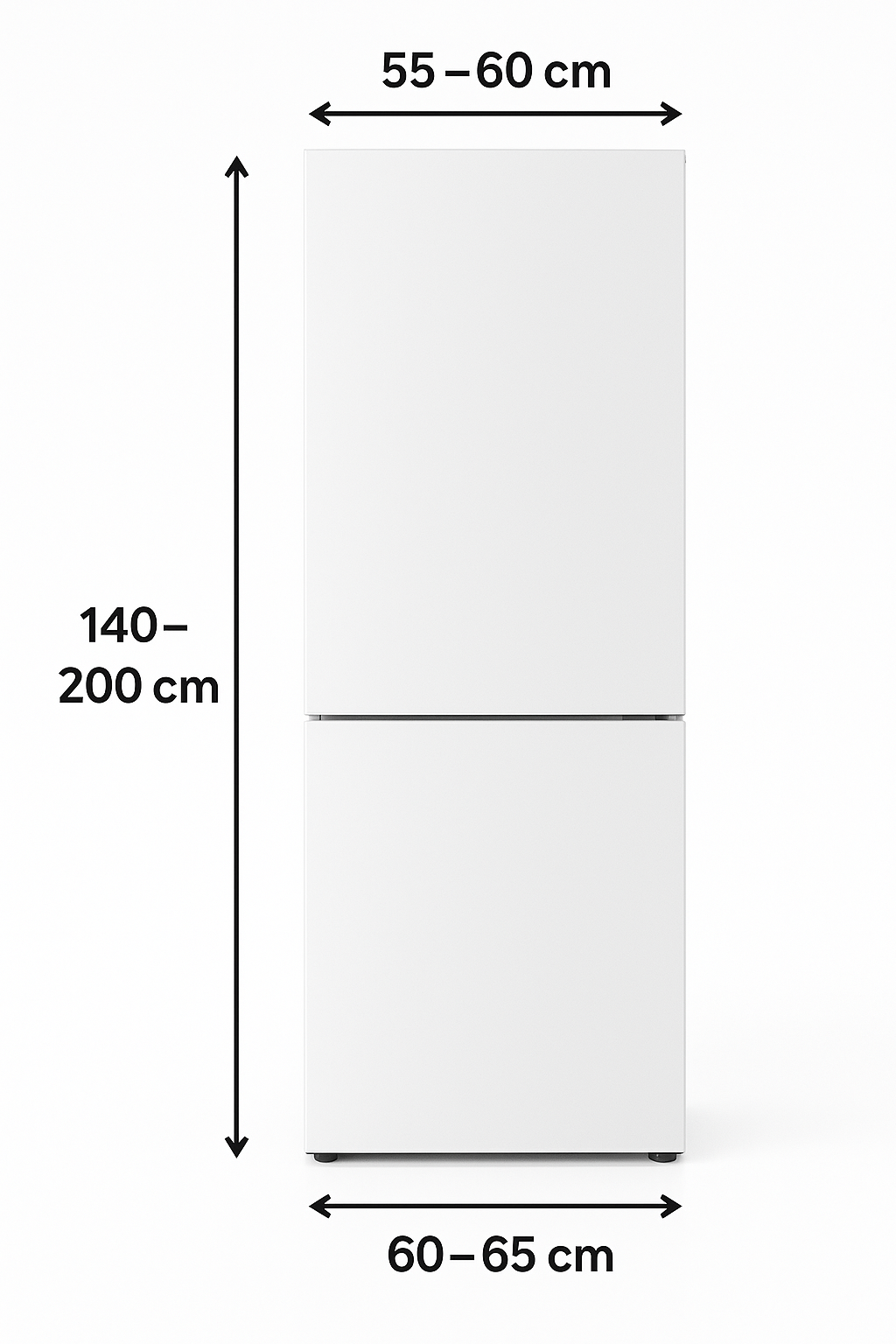 Afmetingen koel-vriescombinatie